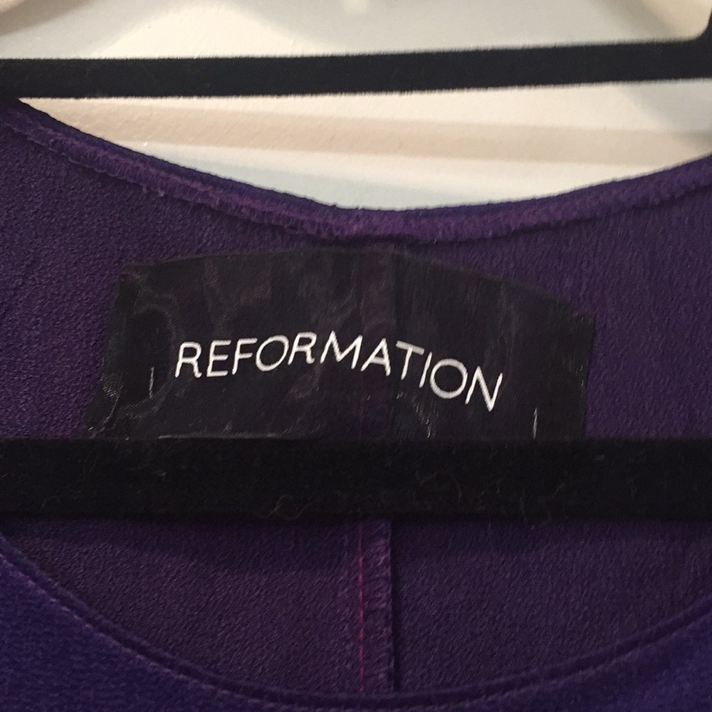 Reformation Dress Deep Purple Silk w/ Side Cutouts - Picture 6 of 6